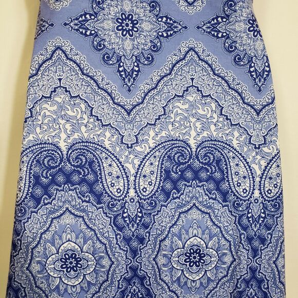 ZX Outdoor Lifestyle Dress Size Small Sport Dress V Neck Racerback Blue Paisley - Picture 6 of 8